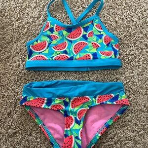 TYR Kids Swim Bikini Set - Blue and Pink Watermelon Print